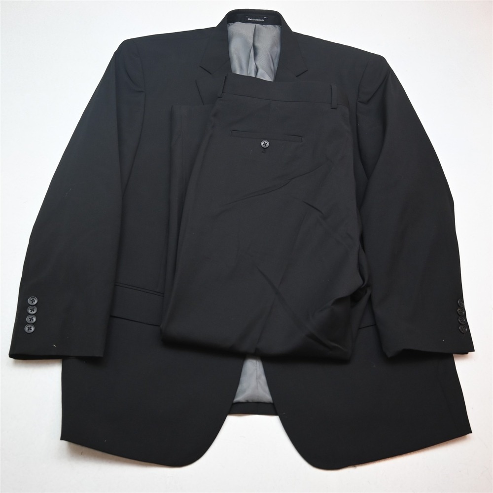 Wilke Rodriguez 48R 42x29 Black Wool Mens Jacket Pants Suit